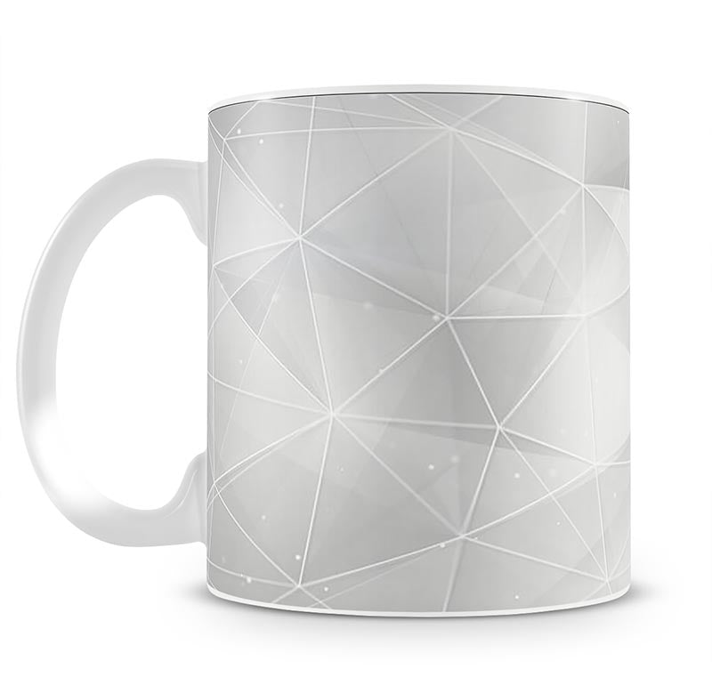 White Geometric Triangles Mug - Canvas Art Rocks - 1