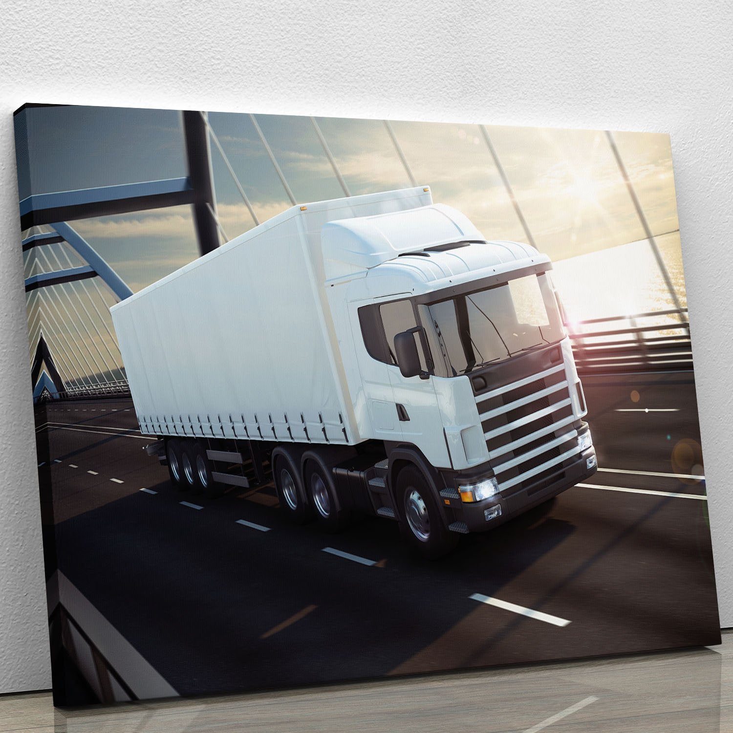 White Lorries Canvas Print or Poster