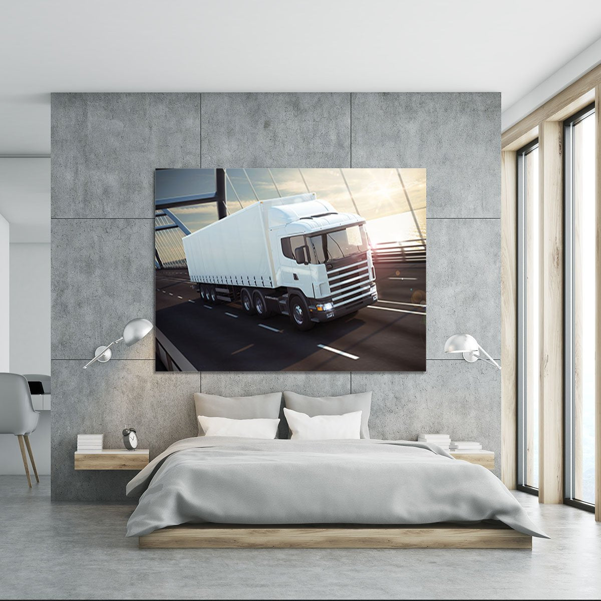 White Lorries Canvas Print or Poster