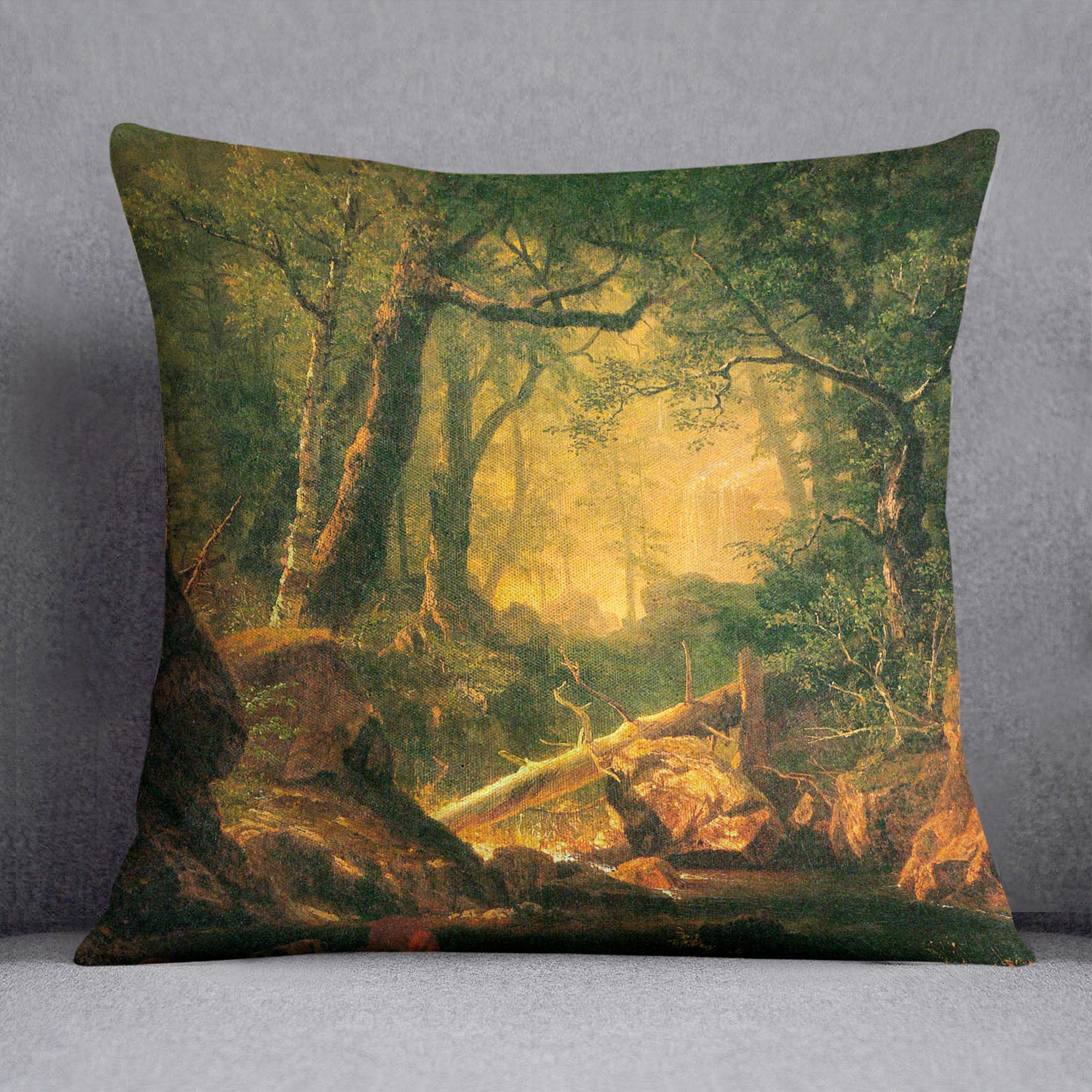 White Mountains New Hampshire 2 by Bierstadt Cushion - Canvas Art Rocks - 1