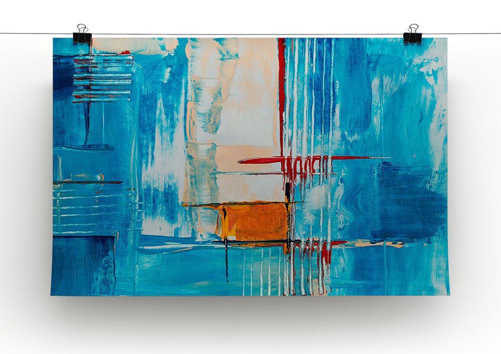 White Red and Blue Abstract Painting Canvas Print or Poster - Canvas Art Rocks - 2