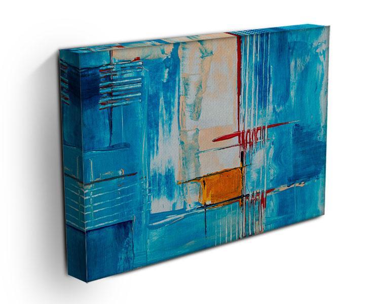 White Red and Blue Abstract Painting Canvas Print or Poster - Canvas Art Rocks - 3