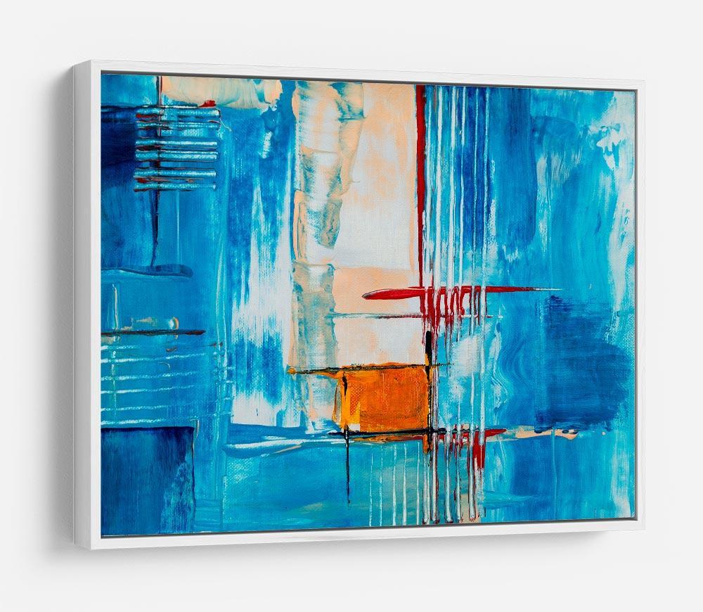 White Red and Blue Abstract Painting HD Metal Print