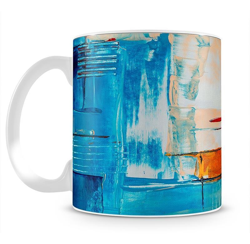 White Red and Blue Abstract Painting Mug - Canvas Art Rocks - 2