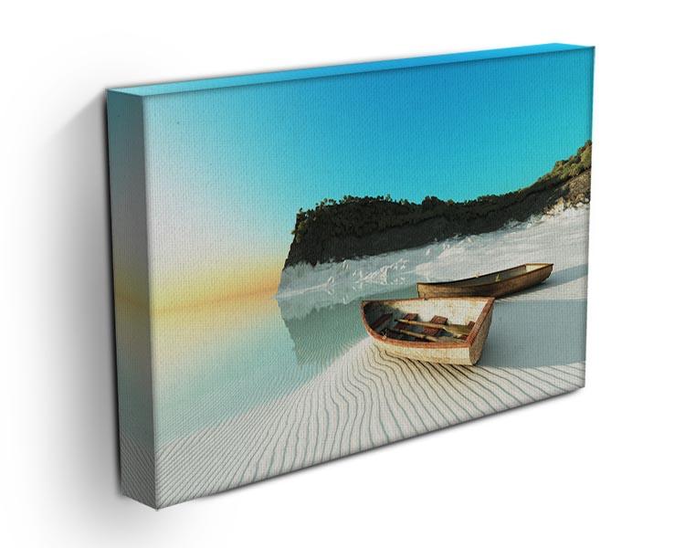 White Sand Boats Canvas Print or Poster - Canvas Art Rocks - 3