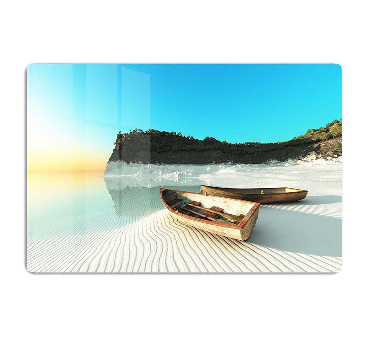 White Sand Boats HD Metal Print - Canvas Art Rocks - 1