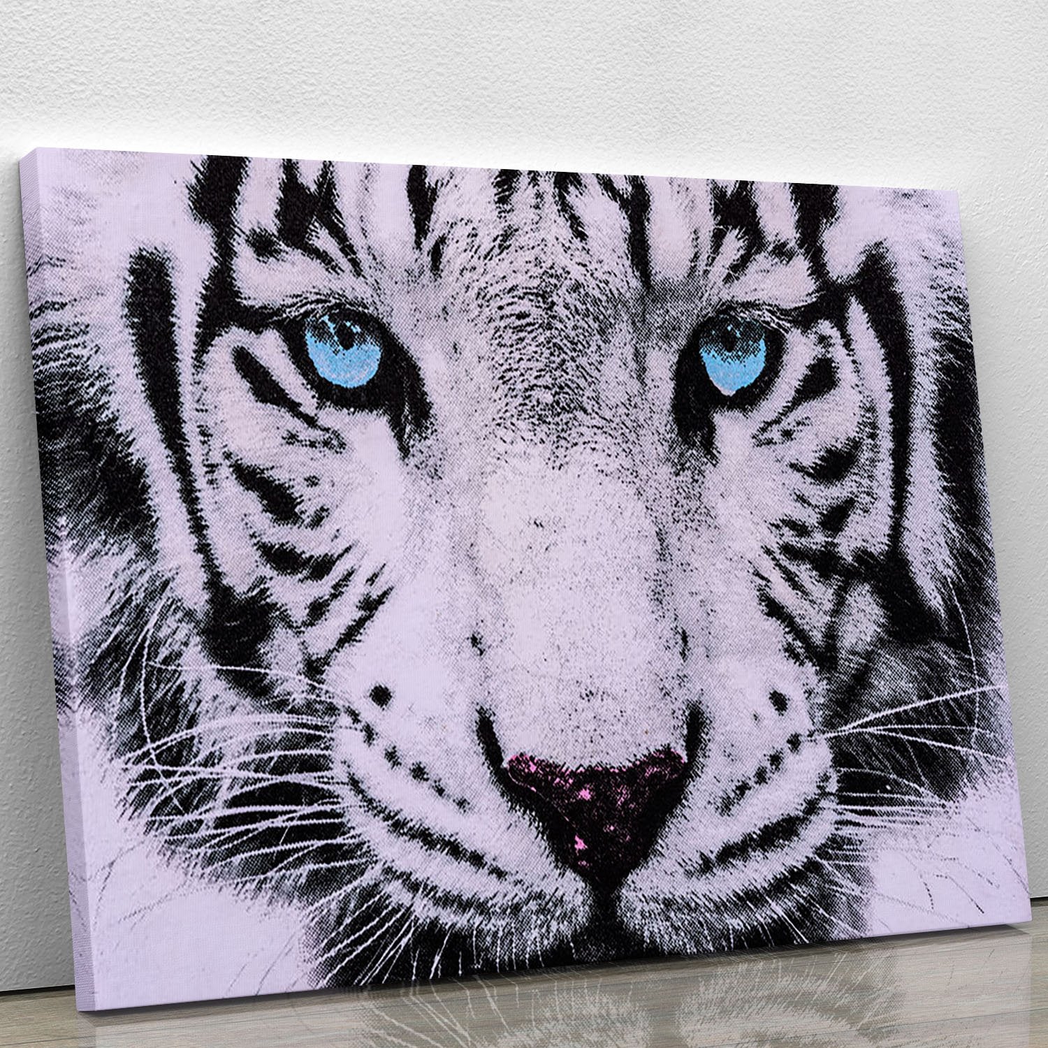White Tiger Face Canvas Print or Poster