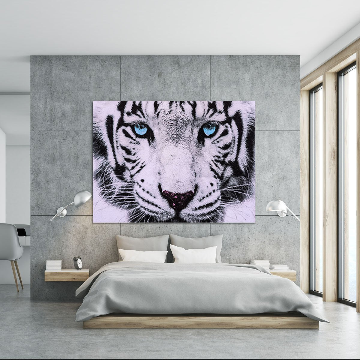 White Tiger Face Canvas Print or Poster