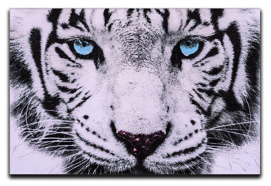 White Tiger Face Canvas Print or Poster - Canvas Art Rocks - 1