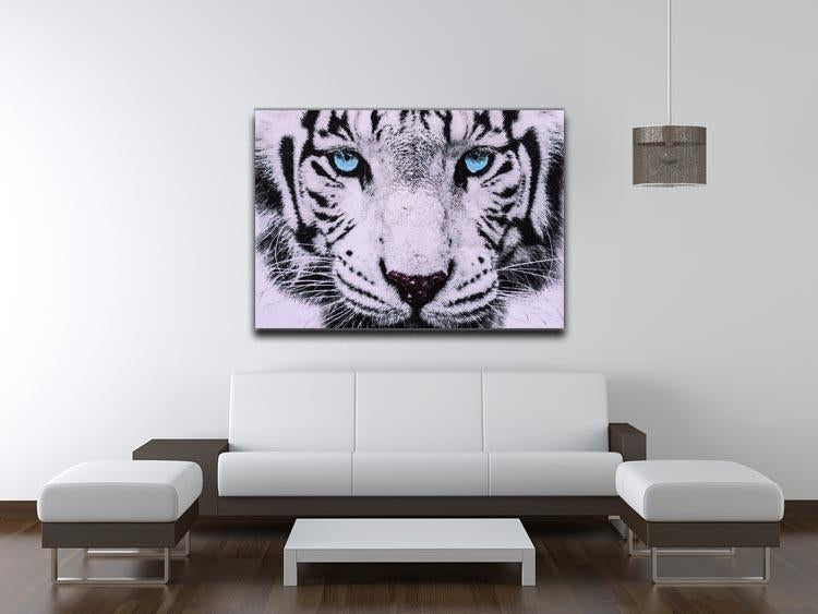 White Tiger Face Canvas Print or Poster - Canvas Art Rocks - 4