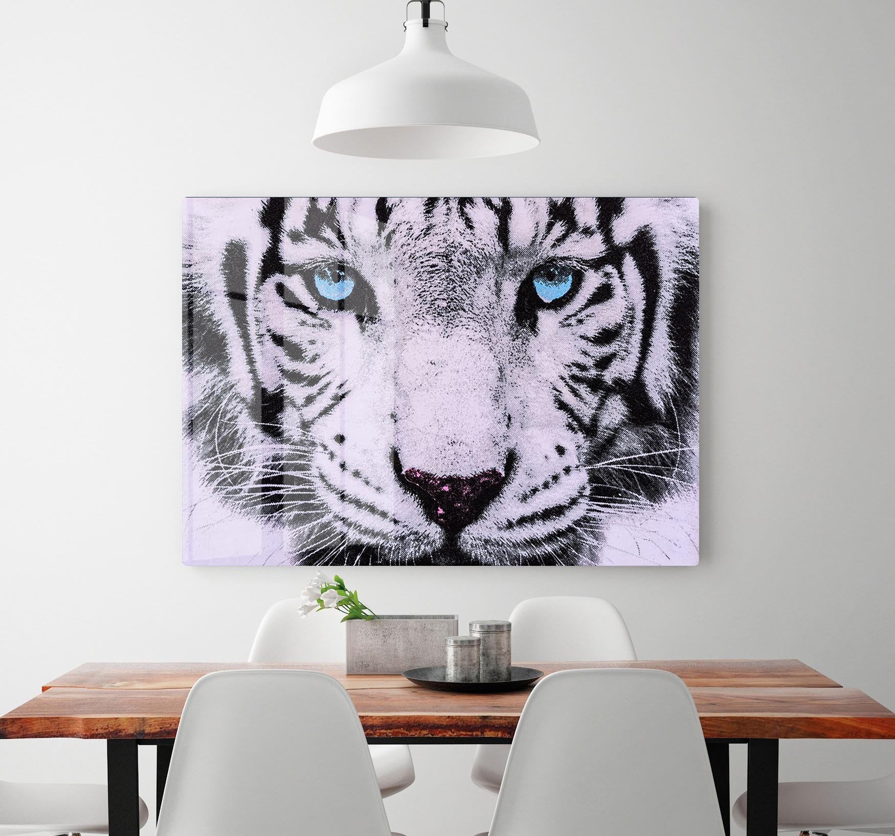 White Tiger Face HD Metal Print - Canvas Art Rocks - 2