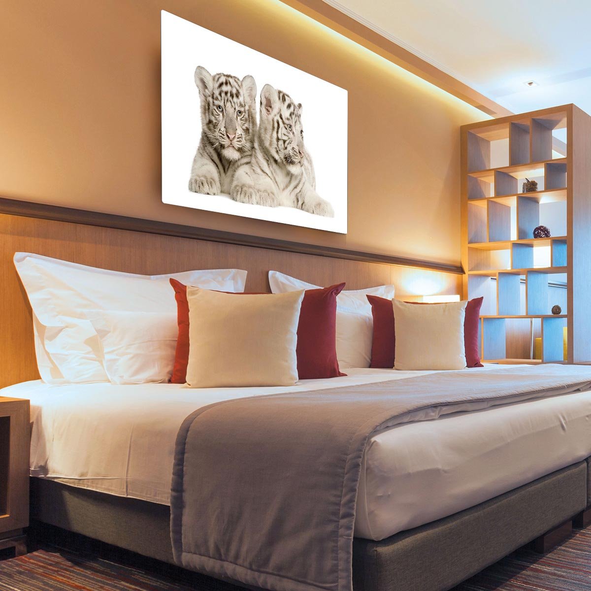 White Tiger cubs HD Metal Print - Canvas Art Rocks - 3
