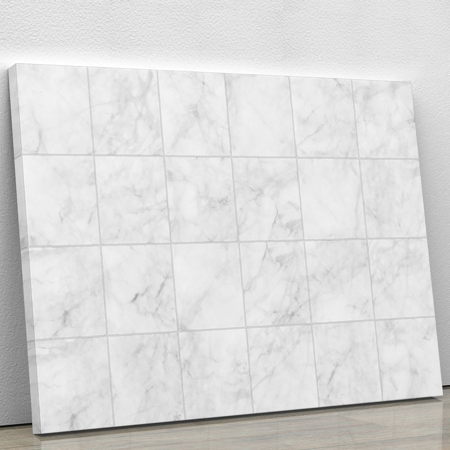 White Tiled Marble Canvas Print or Poster