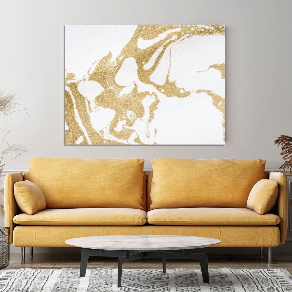 White and Gold Marble Canvas Print or Poster