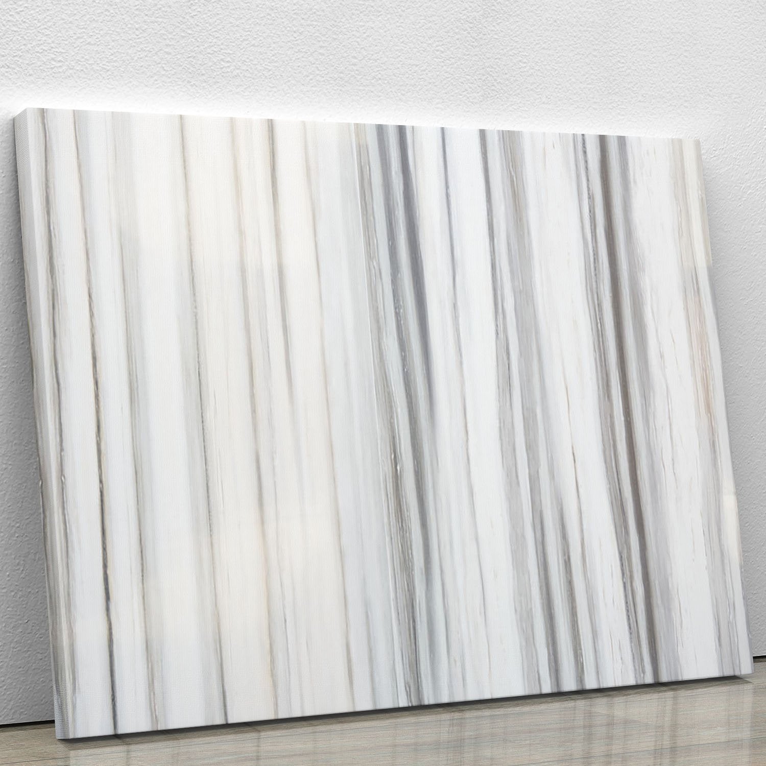 White and Grey Striped Marble Canvas Print or Poster