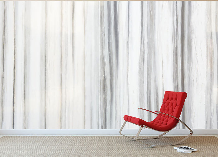 White and Grey Striped Marble Wall Mural Wallpaper