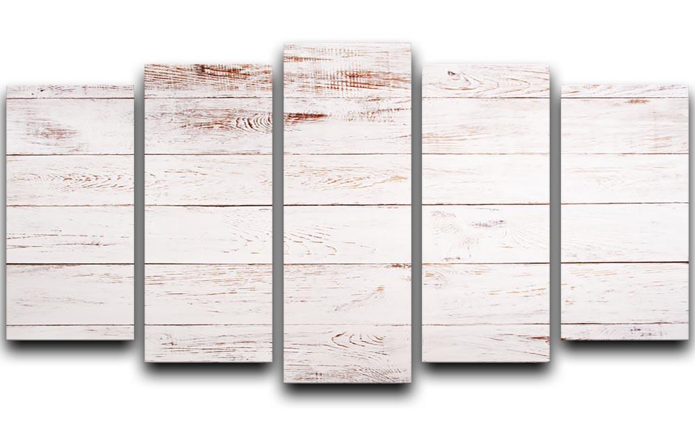 White and brown rustic 5 Split Panel Canvas - Canvas Art Rocks - 1