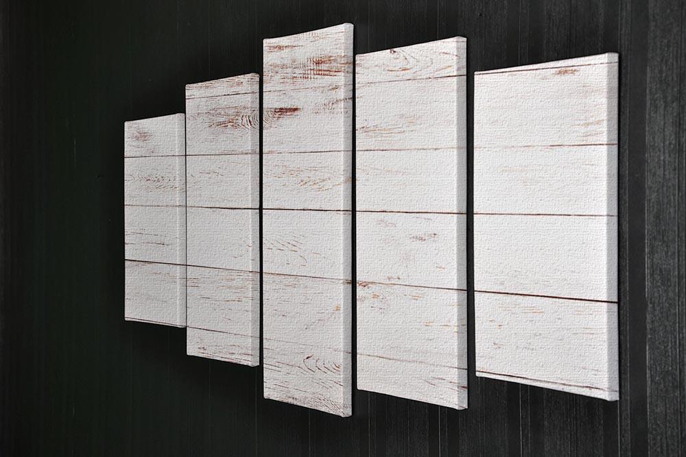 White and brown rustic 5 Split Panel Canvas - Canvas Art Rocks - 2