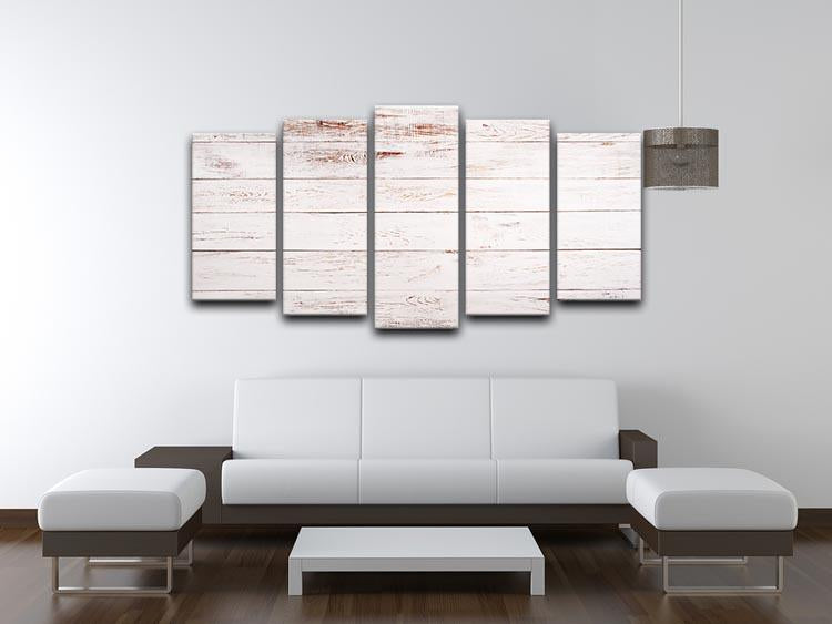 White and brown rustic 5 Split Panel Canvas - Canvas Art Rocks - 3