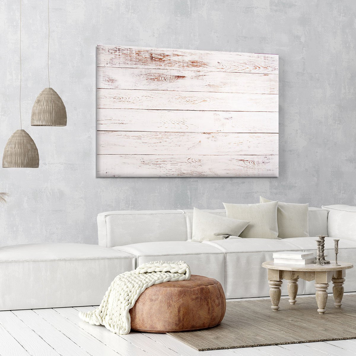 White and brown rustic Canvas Print or Poster