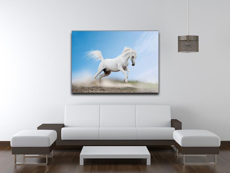 White arabian horse Canvas Print or Poster - Canvas Art Rocks - 4