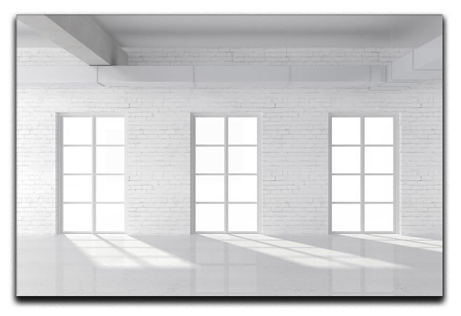 White brick loft with window Canvas Print or Poster - Canvas Art Rocks - 1