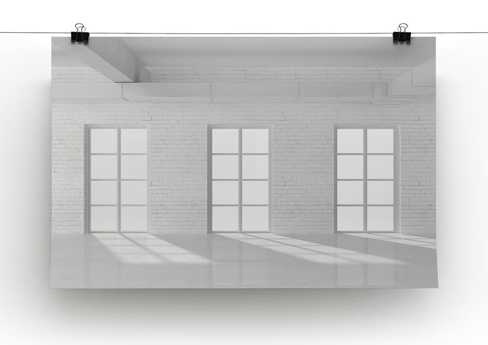 White brick loft with window Canvas Print or Poster - Canvas Art Rocks - 2