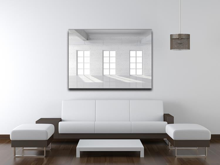 White brick loft with window Canvas Print or Poster - Canvas Art Rocks - 4