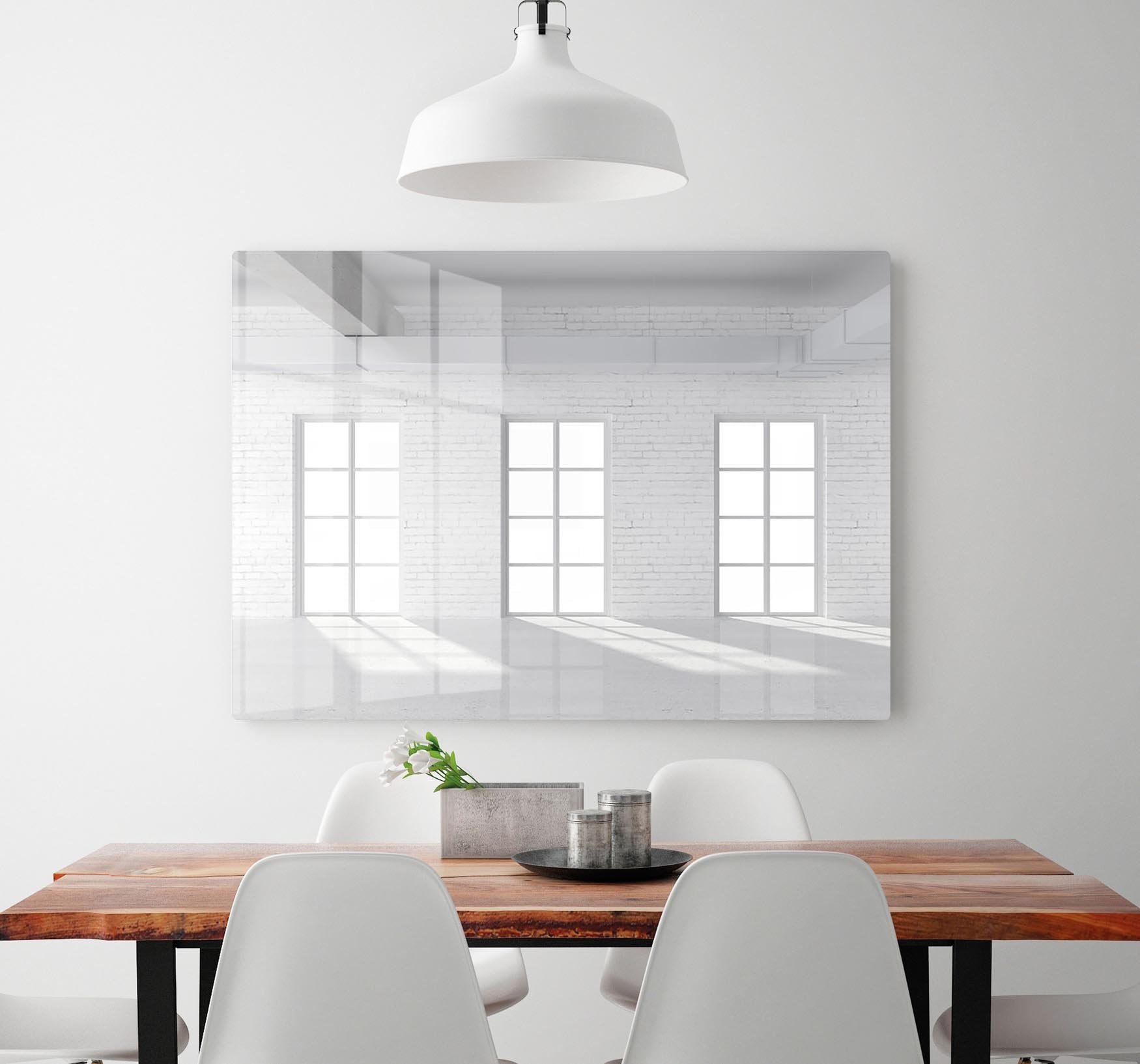 White brick loft with window HD Metal Print - Canvas Art Rocks - 2