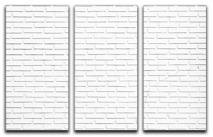 White brick wall 3 Split Panel Canvas Print - Canvas Art Rocks - 1