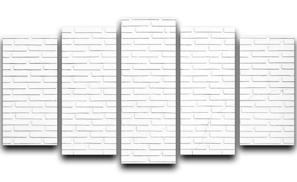 White brick wall 5 Split Panel Canvas - Canvas Art Rocks - 1
