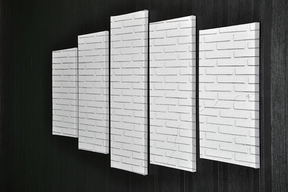 White brick wall 5 Split Panel Canvas - Canvas Art Rocks - 2