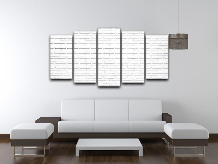 White brick wall 5 Split Panel Canvas - Canvas Art Rocks - 3