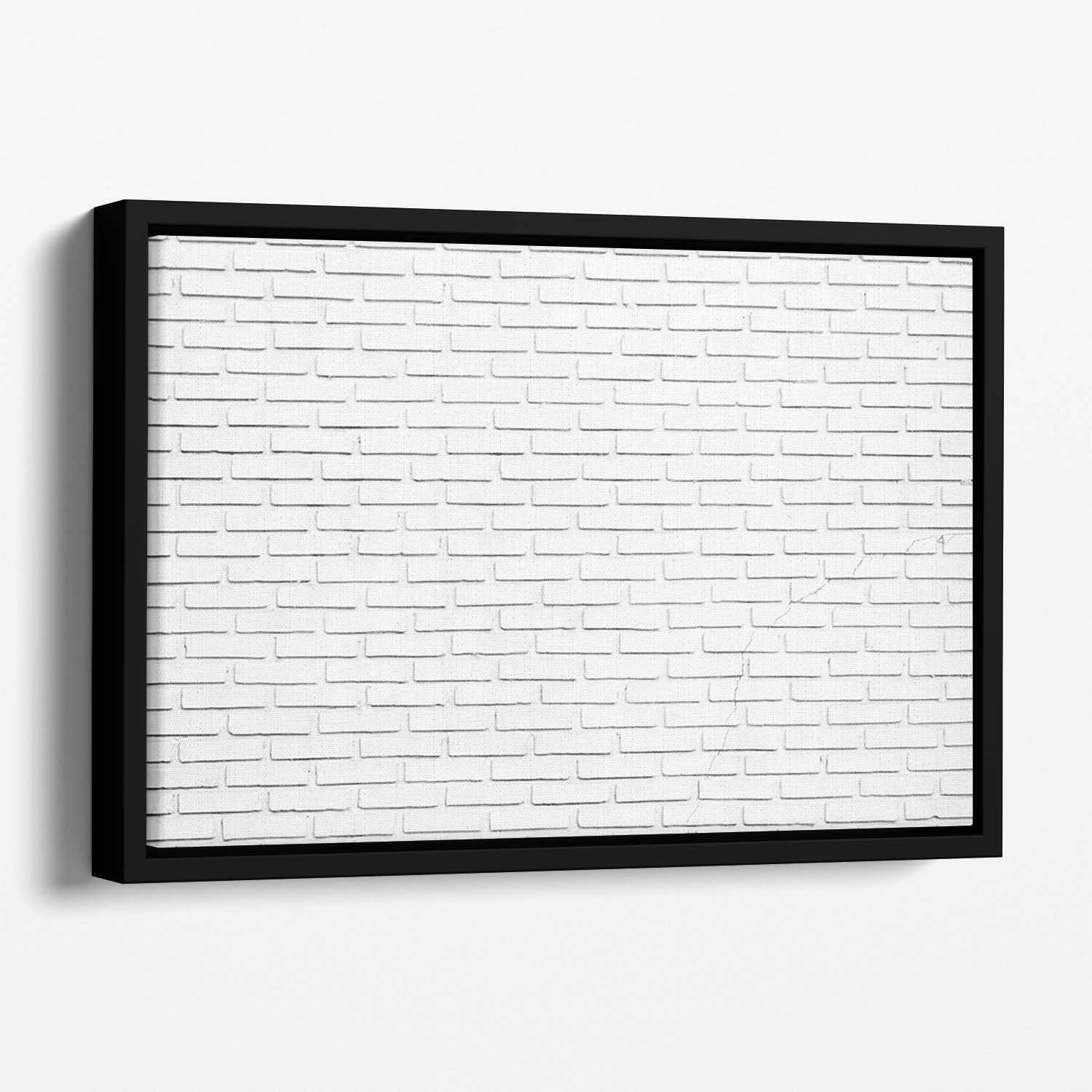 White brick wall Floating Framed Canvas