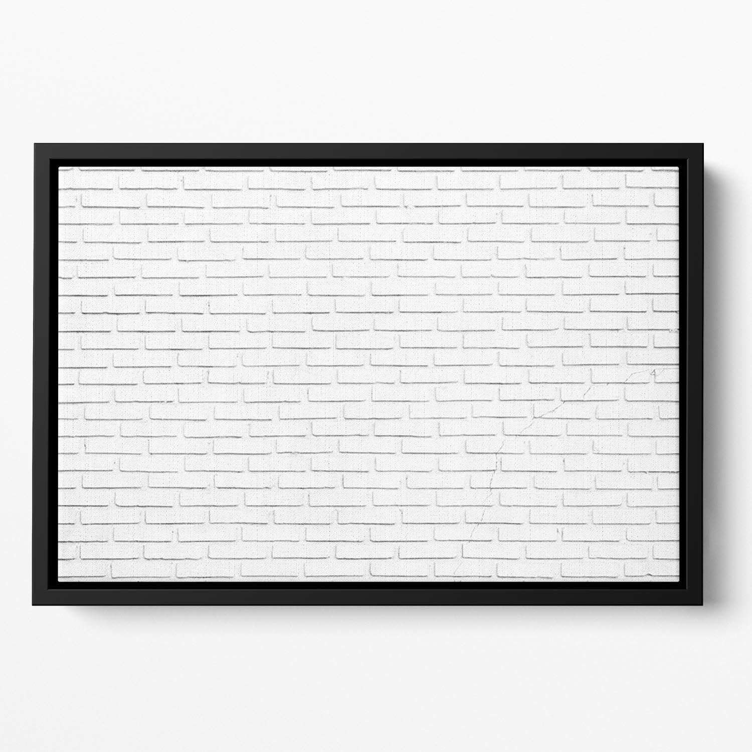 White brick wall Floating Framed Canvas - Canvas Art Rocks - 2