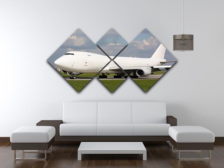 White cargo plane taxi 4 Square Multi Panel Canvas  - Canvas Art Rocks - 3