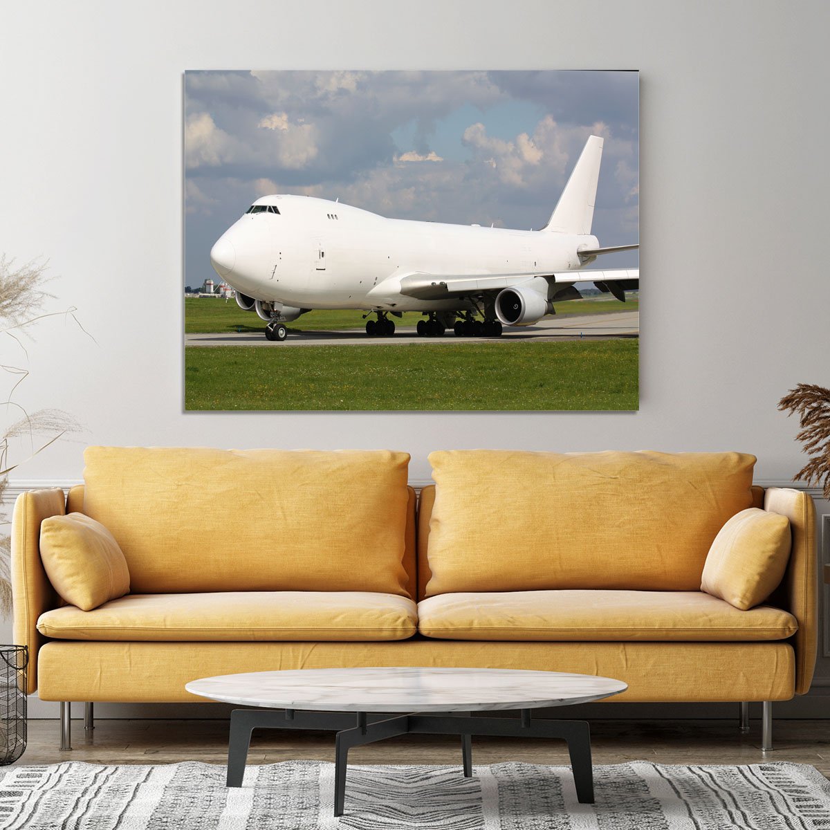 White cargo plane taxi Canvas Print or Poster