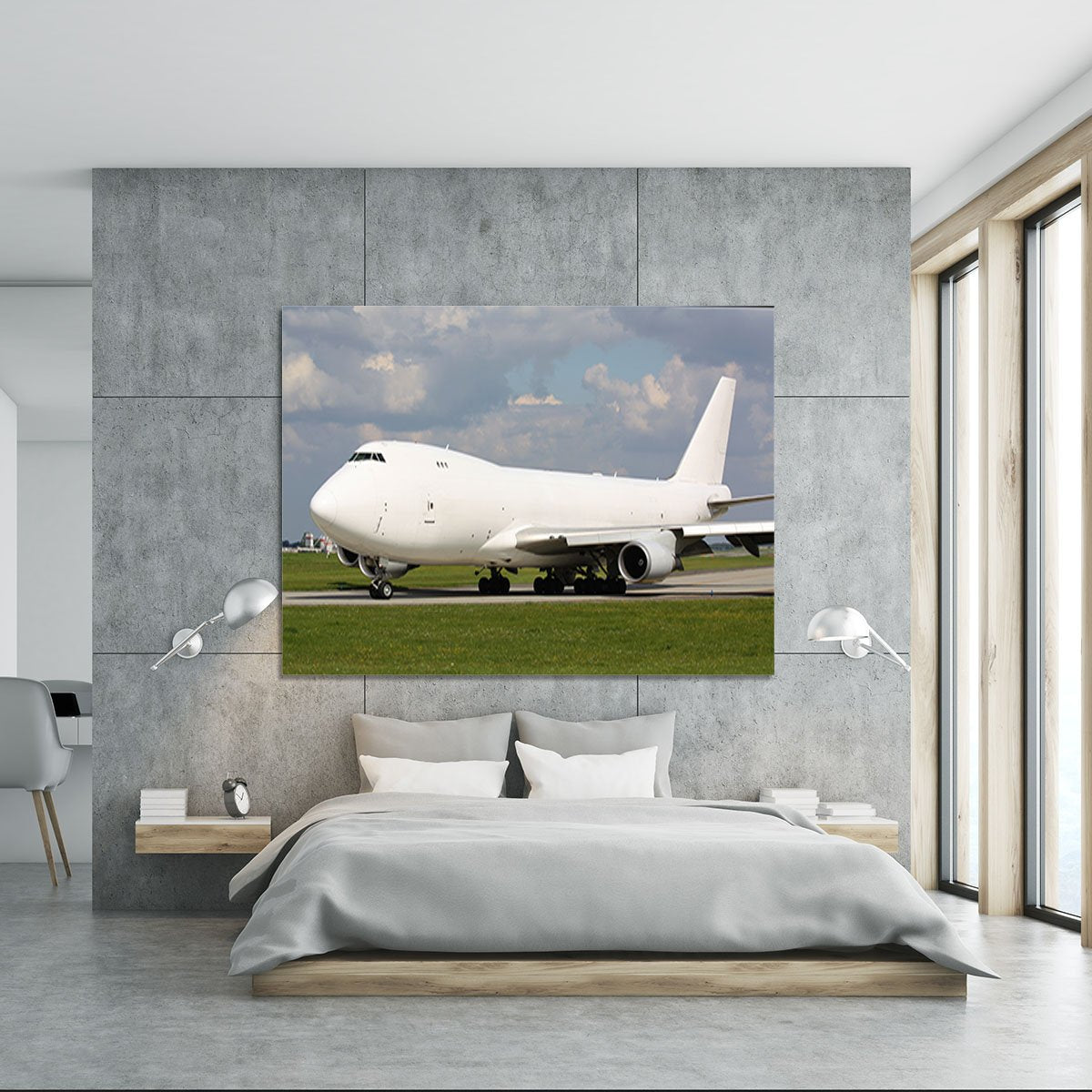White cargo plane taxi Canvas Print or Poster