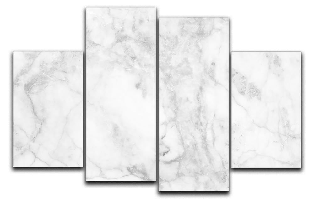 White gray marble patterned 4 Split Panel Canvas - Canvas Art Rocks - 1