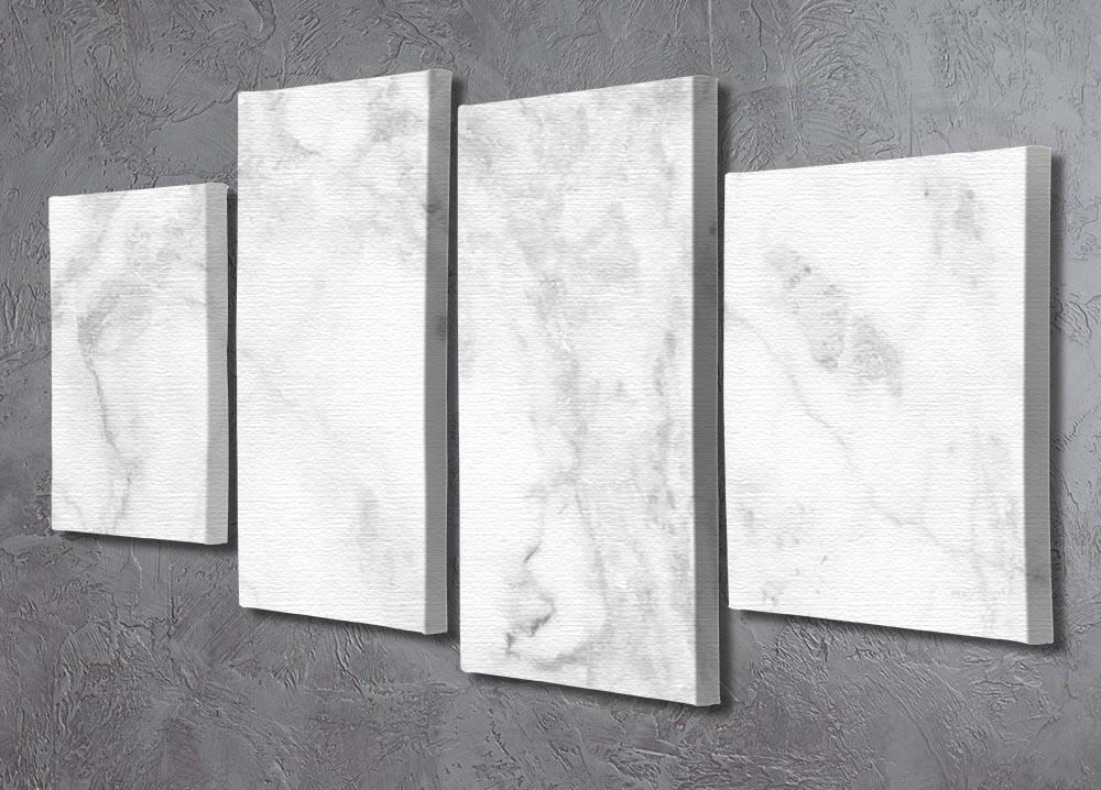 White gray marble patterned 4 Split Panel Canvas - Canvas Art Rocks - 2