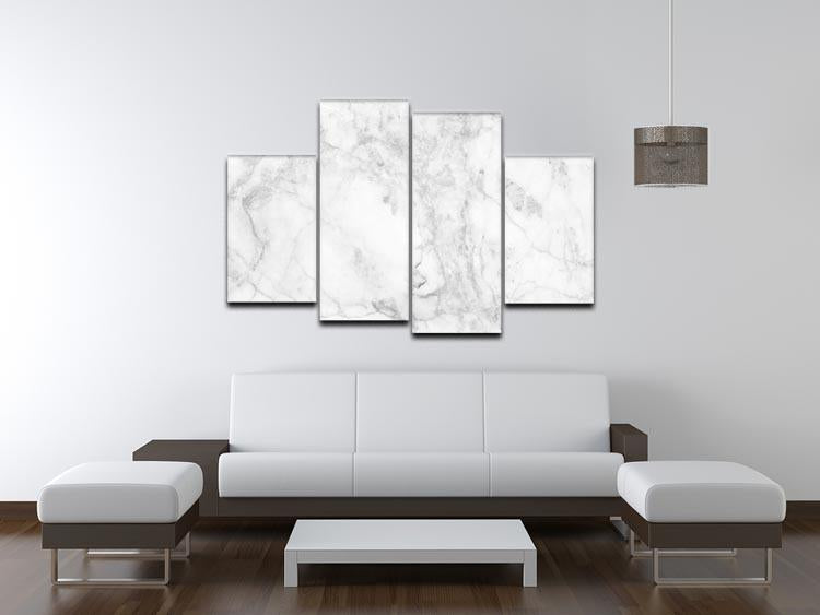 White gray marble patterned 4 Split Panel Canvas - Canvas Art Rocks - 3