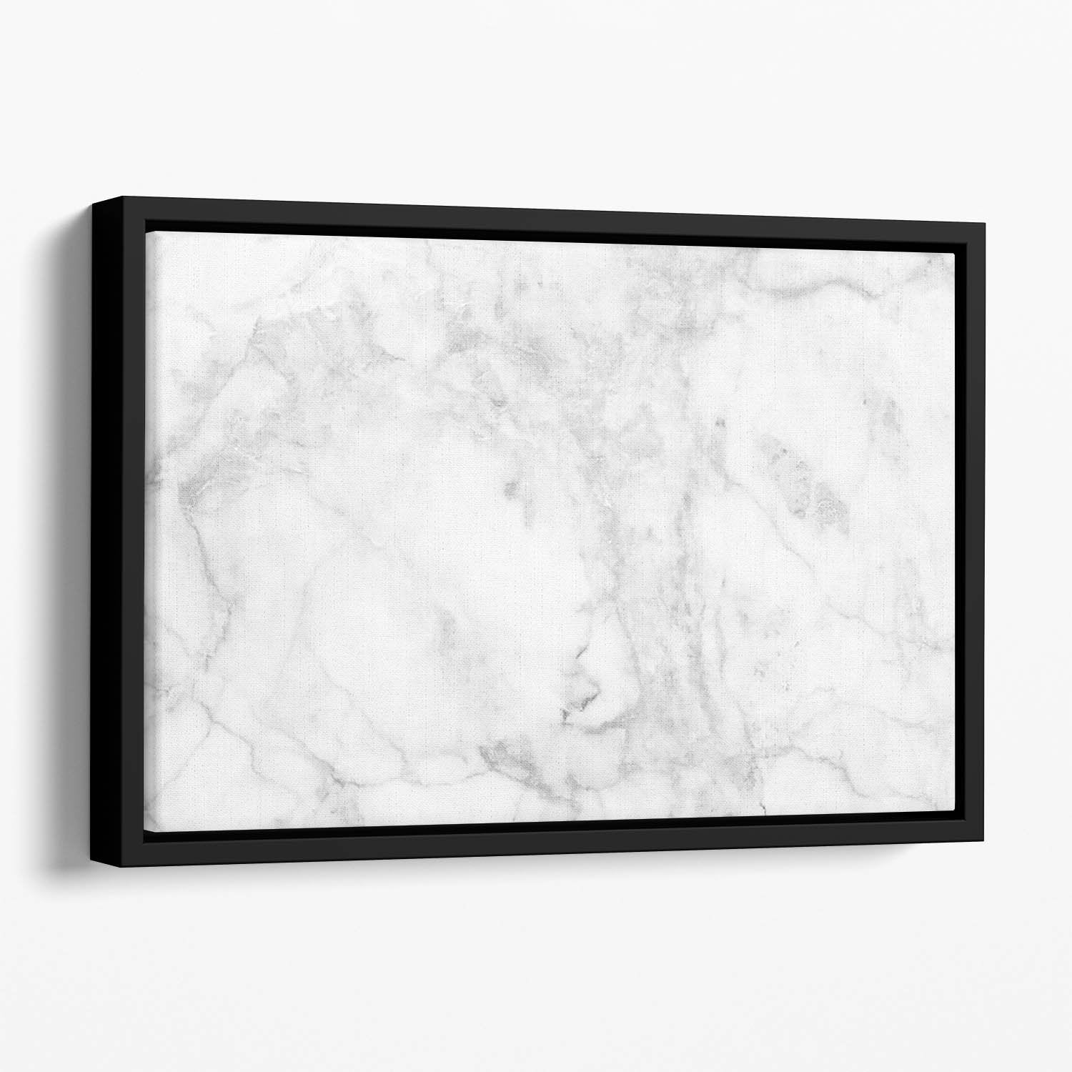 White gray marble patterned Floating Framed Canvas