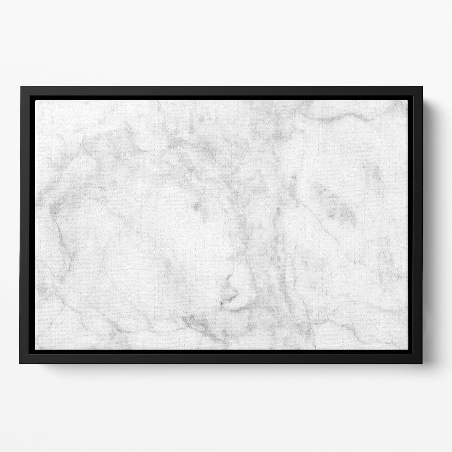 White gray marble patterned Floating Framed Canvas