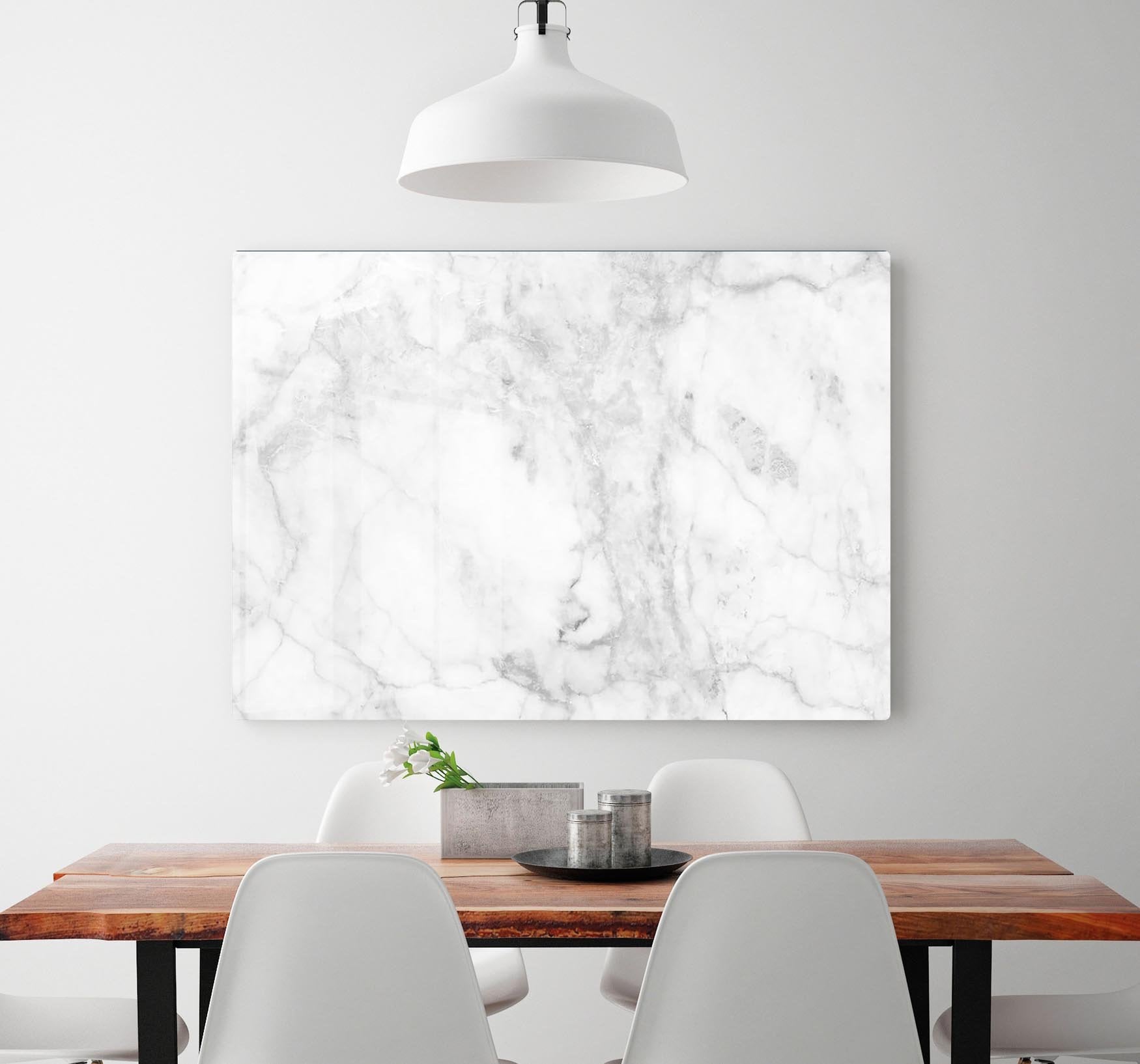 White gray marble patterned HD Metal Print - Canvas Art Rocks - 2