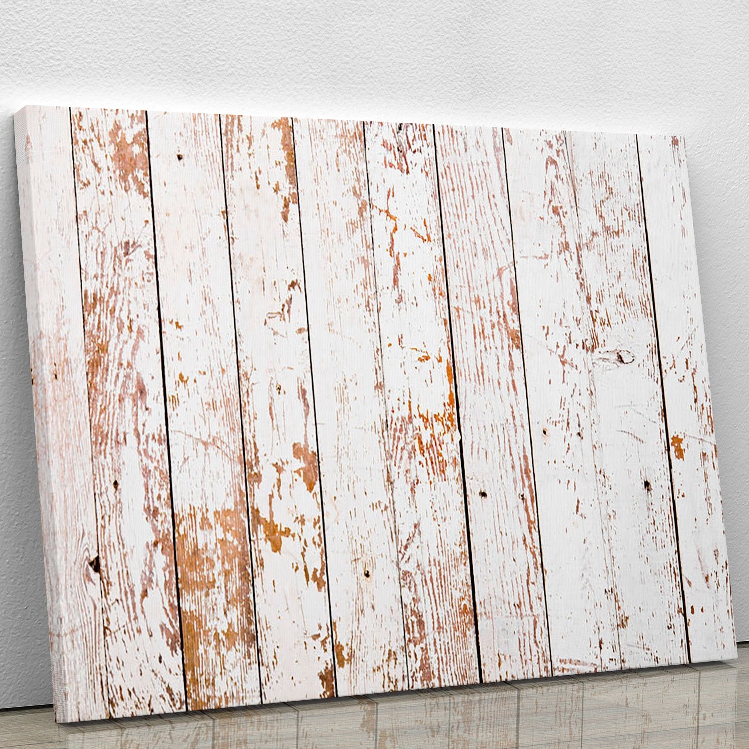 White grunge wooden Canvas Print or Poster