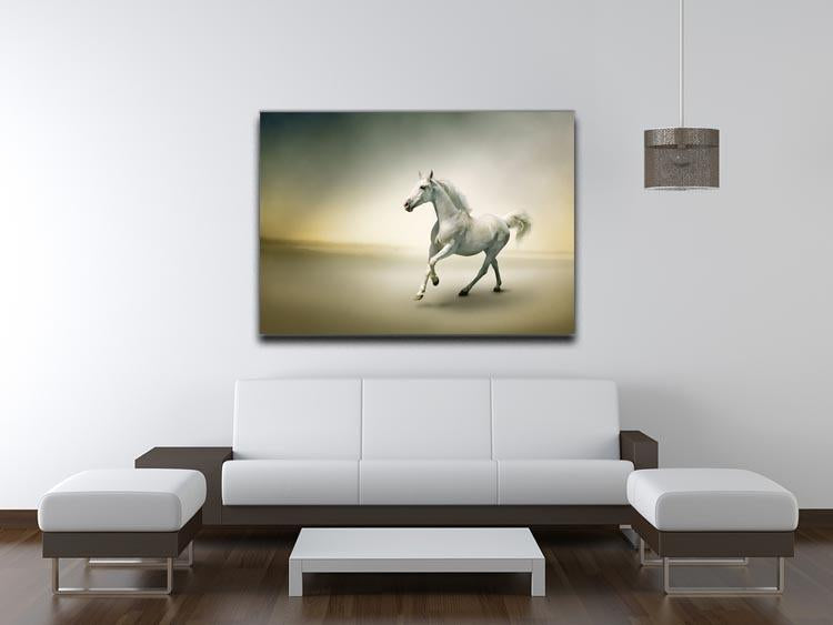 White horse in motion Canvas Print or Poster - Canvas Art Rocks - 4