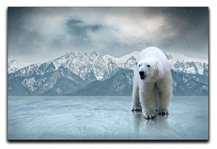 White polar bear on the ice Canvas Print or Poster - Canvas Art Rocks - 1
