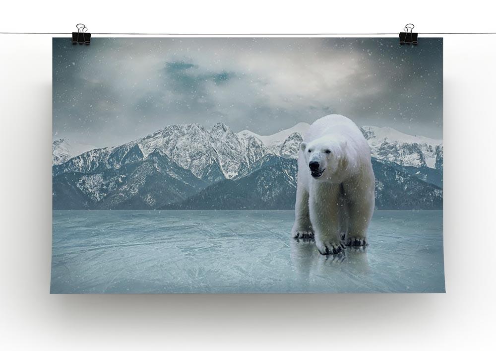 White polar bear on the ice Canvas Print or Poster - Canvas Art Rocks - 2