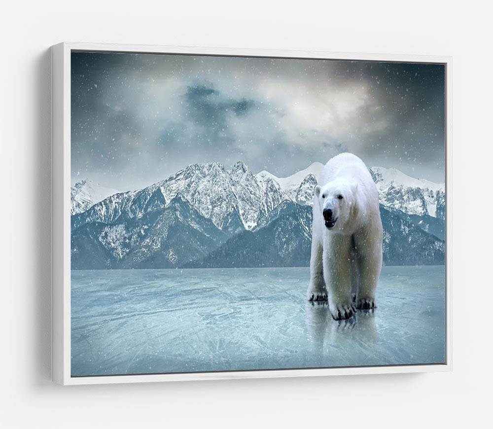 White polar bear on the ice HD Metal Print - Canvas Art Rocks - 7