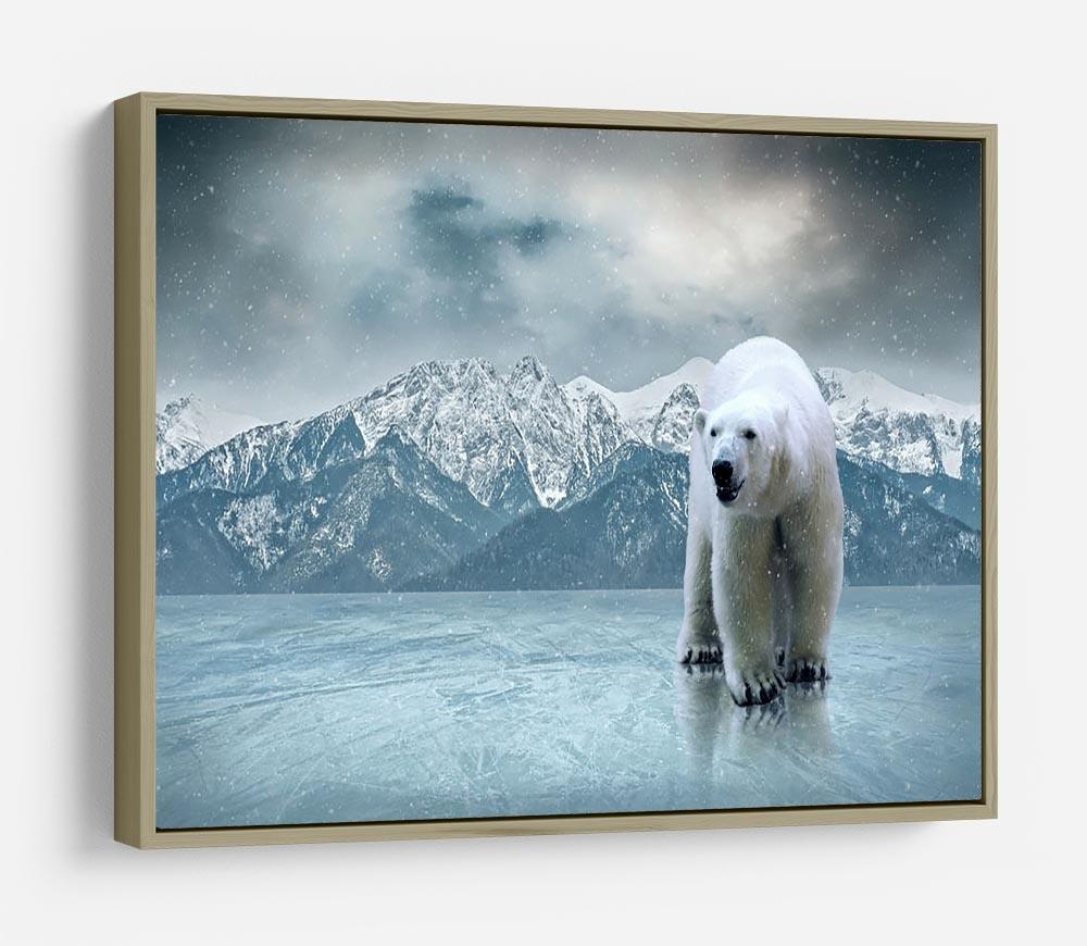 White polar bear on the ice HD Metal Print - Canvas Art Rocks - 8